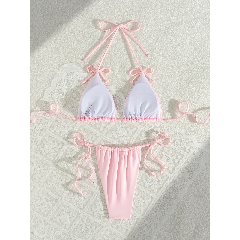 bikiniTwo-Piece Swimsuit with Bowknot Sexy Swimwear Pool Party Bikini Women's Swimsuit