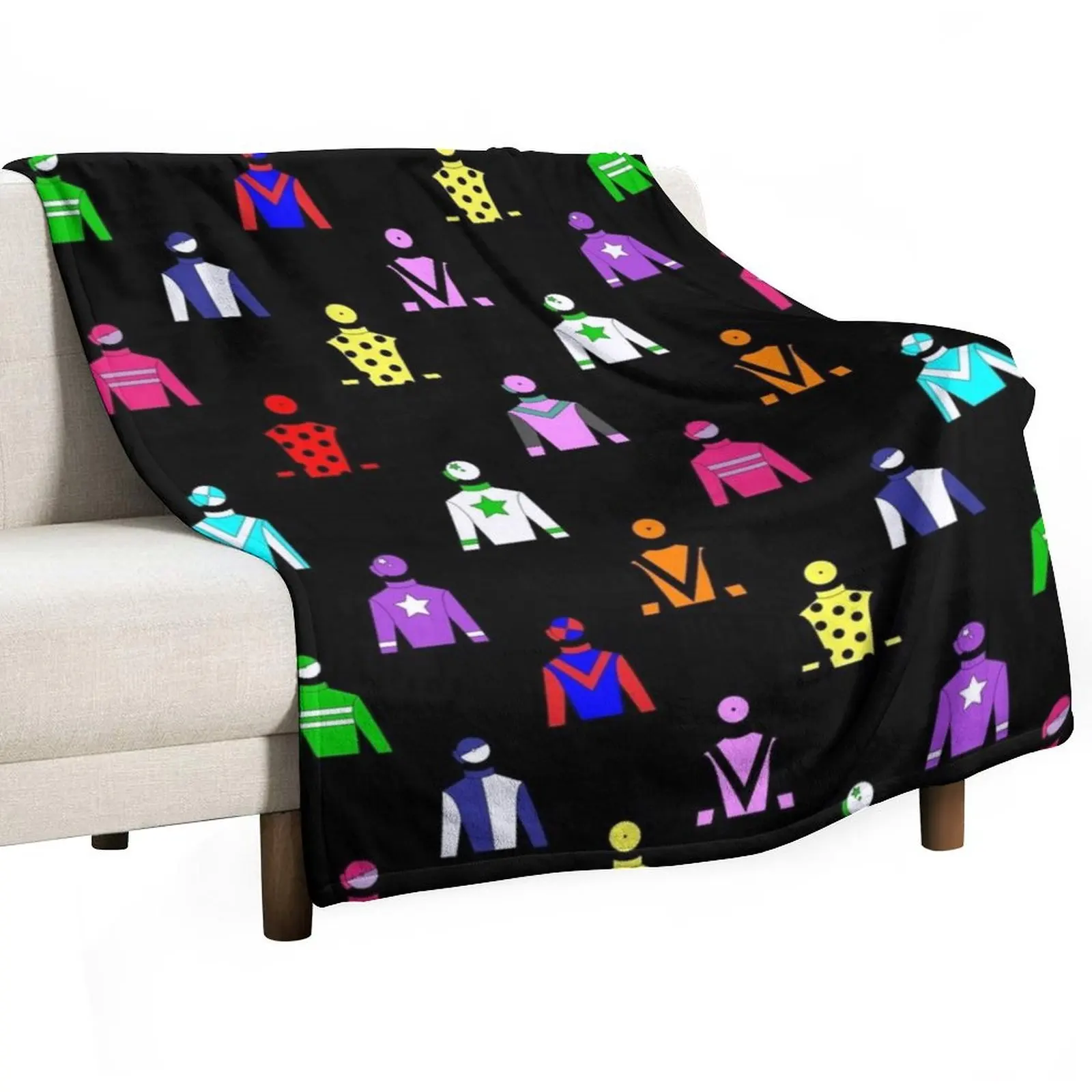 

Horse Racing Jockey Silks Throw Blanket Travel Single Winter beds Luxury Blankets