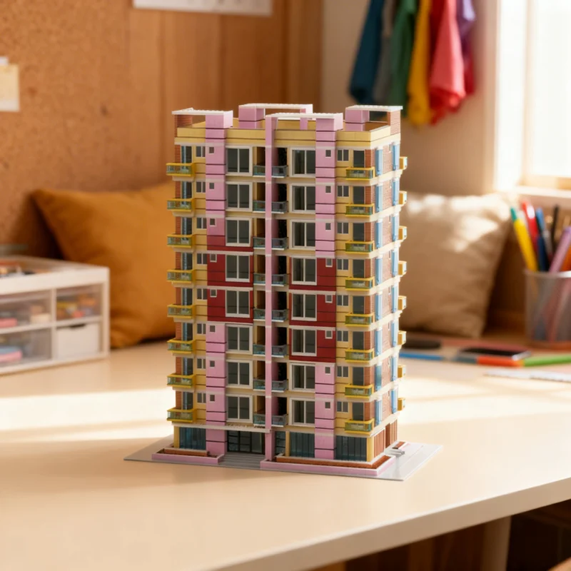 

12471pcs MOC Neapolitan Luxury Condo City Model Building Blocks DIY Gift Creative Collectible Display Decor Premium Adult Kids
