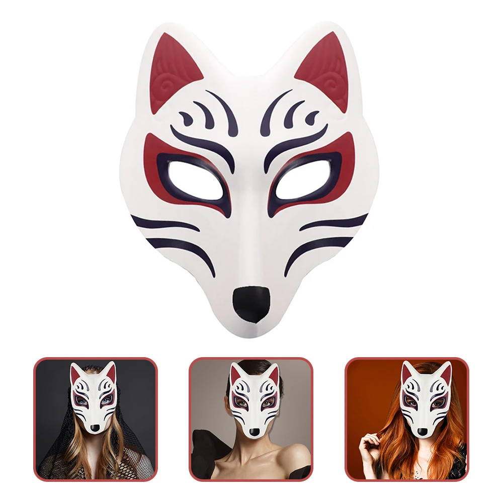 1pc 여우 얼굴 마스크 Kitsune Masquerade 소품 화이트 레드 블랙 동물 코스프레 마스크 파티 사진 장식 미용 장난감