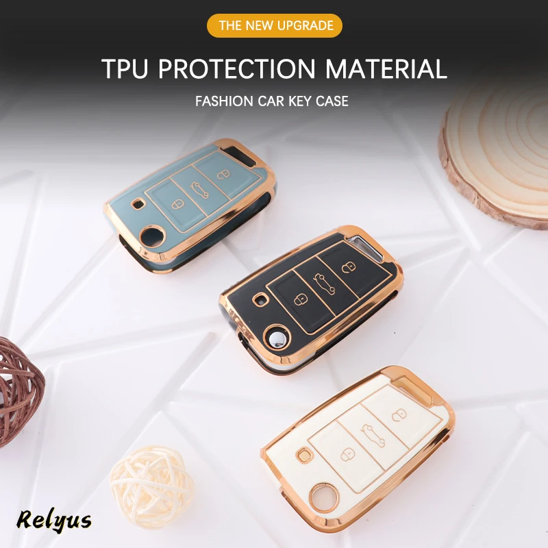 TPU Car Key Cover Case Shell For Volkswagen VW Polo Golf 7 MK7 Tiguan passat For Skoda Octavia Kodiaq Karoq For Seat Ateca Leon