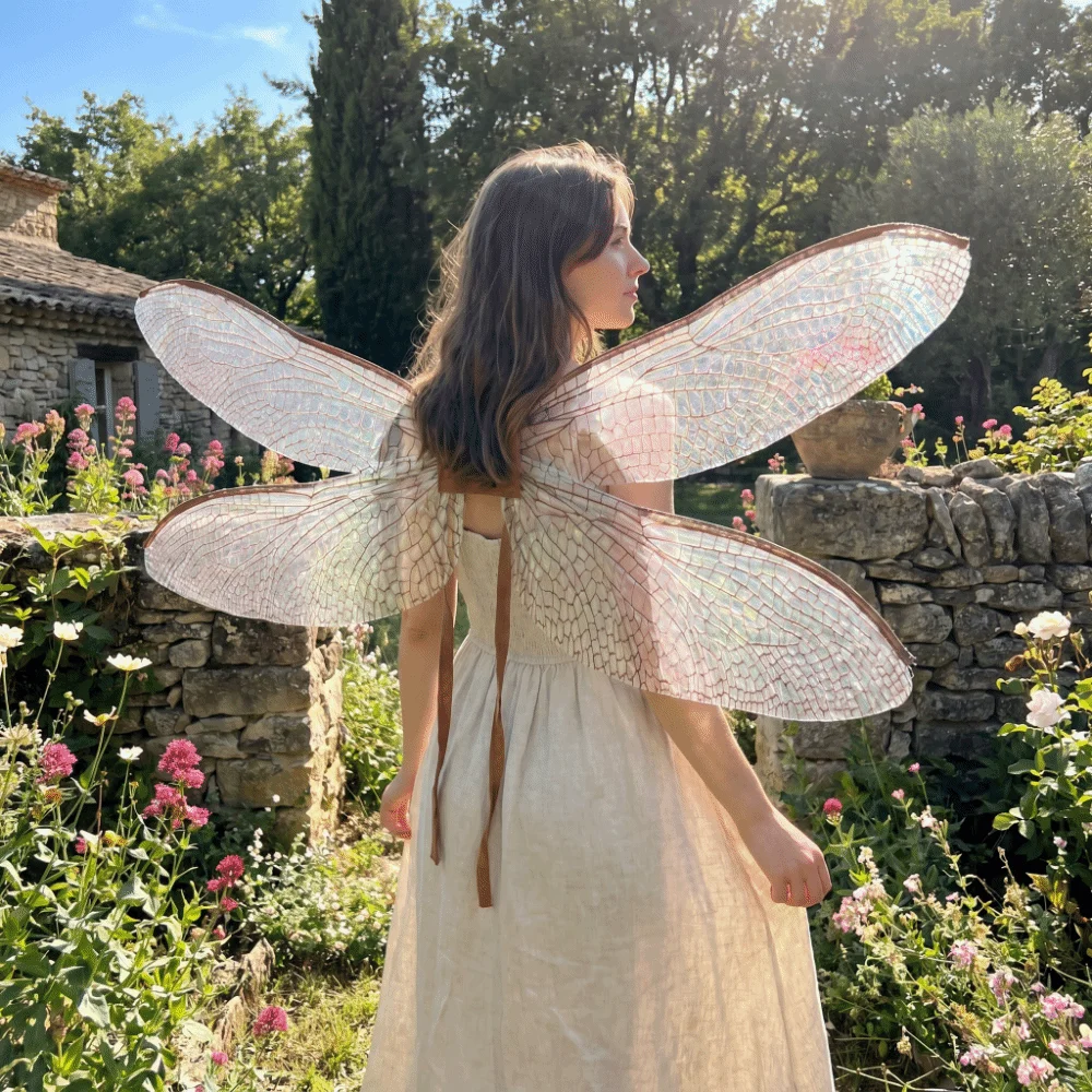 Chic Polyester Dragonfly Wings Transparent Mesh Iridescent Fairy Elf Wings Lightweight Shimmer Costume Wings Festive Occasion