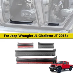 Door Sill Guard Cover Rubber Plate Protector for Jeep Wrangler JL Gladiator JT 4-door 2018-2025 Protective Car Accessories