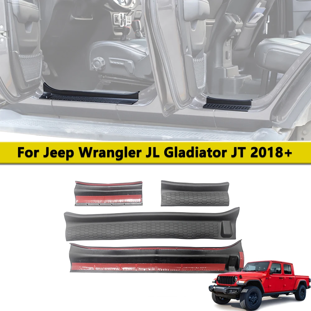 Osłona progów gumowa listwa ochronna do Jeep Wrangler JL Gladiator JT 4-drzwiowy 2018-2025 akcesoria samochodowe ochronne