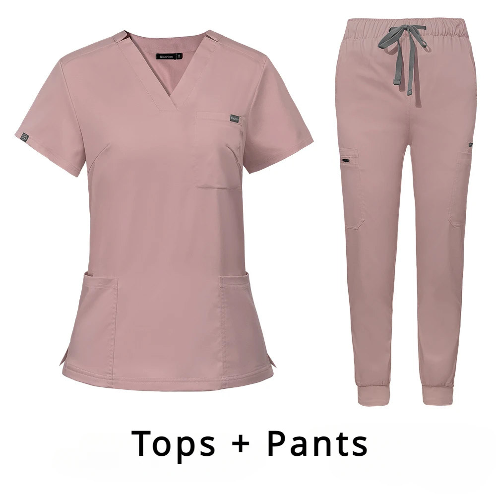 Agência de beleza feminina Uniforme Médico, Pet Shop, Acessórios de Enfermagem Veterinária, Top Respirável Unissex, Calças, Trajes de Jogger