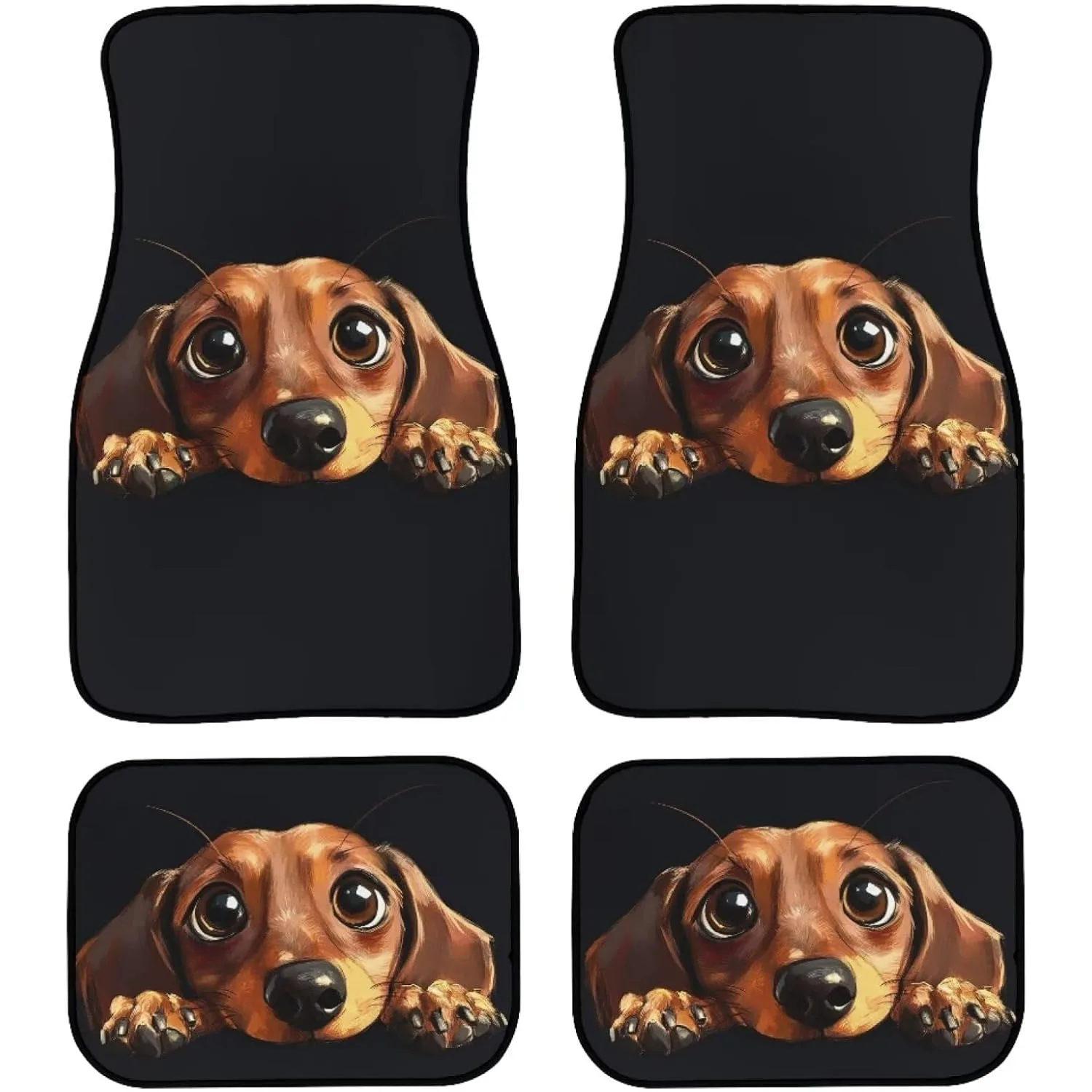 Car Floor Mat Cute Dachshund Print Durable Universal Fit Car Carpet Floor Mats For SUV Vans Sedan Truck