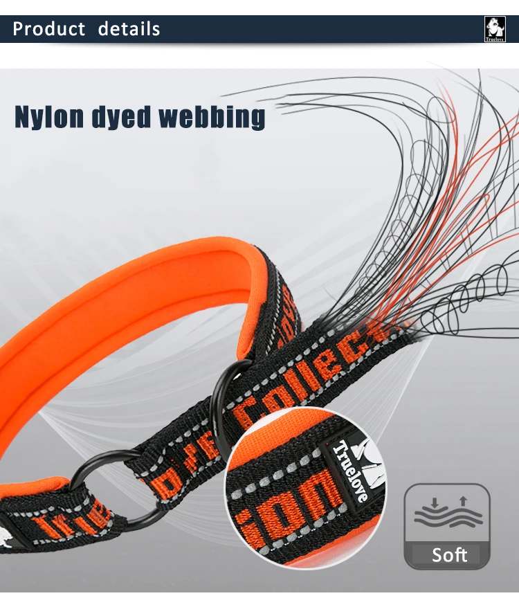Truelove Hundehalsband, P-Kette, Nylon, verstellbar, reflektierend, SBR-Neopren, zugfest, explosionsgeschützt, für Reisen von Hunden und Katzen TLC5371 – Detail 4