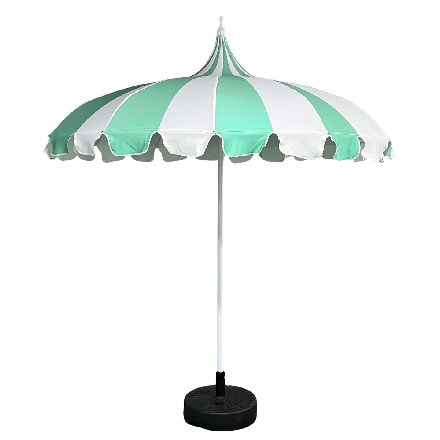 Custom Foldable Waterproof Pagoda Umbrella Beach Patio Parasol Wave Fringe Fiberglass Sunshade  Hotel