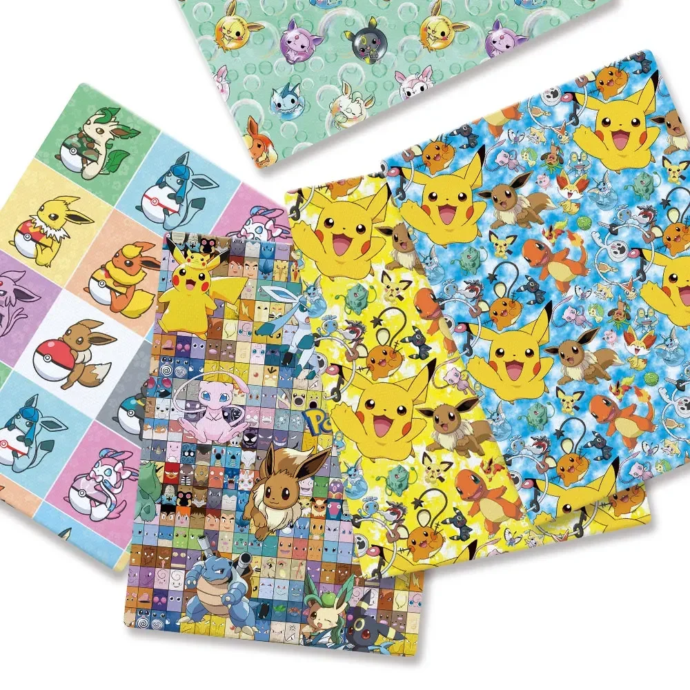 Pokemon Cartoon Fabric140*50cm Handgemaakte Naaien Patchwork Quilten Babyjurk Thuis Vel Bedrukte Stof Stof Naaien Kinderen