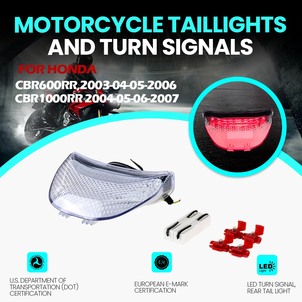 

Мотоцикл CBR600RR задний фонарь тормозной сигнал поворота интегрированный для Honda CBR600RR, 2003-04-05-2006 CBR1000RR 2004-05-06-2007