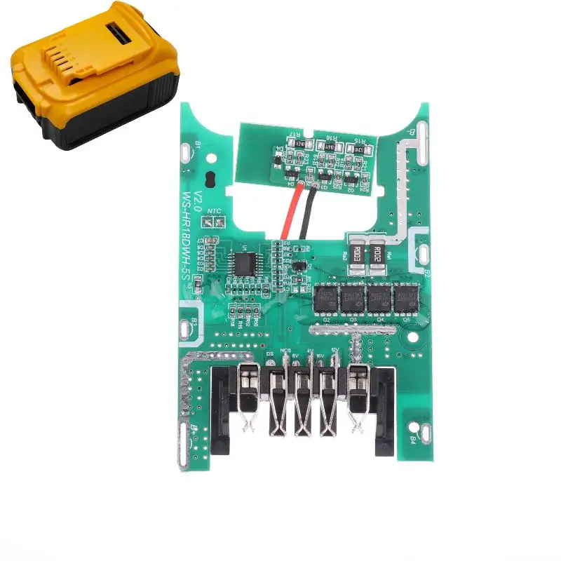 【AD】DCB200 Li-ion Battery BMS PCBA Charging Low Voltage Protection Circuit Board For DeWalt 18/20V DCB183 DCB206 DCB203 Key LED