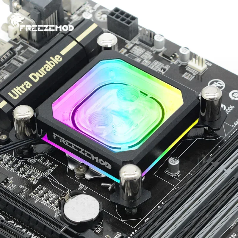 FREEZEMOD ทองแดง CPU Water Block สําหรับ Intel LGA 1700/1200/1156/1155/1151/1150 คอมพิวเตอร์โปรเซสเซอร์ Cooler 5V Aura SYNC