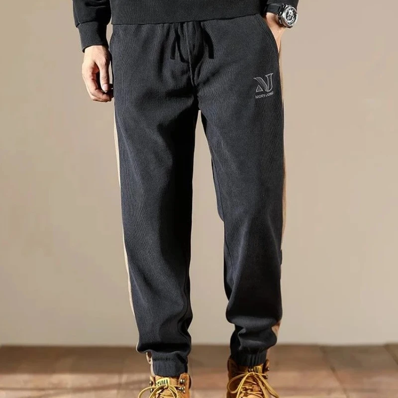 Pantaloni di velluto a coste foderati in pile Pantaloni cargo larghi da uomo per uomo Pantaloni da strada di lusso estetici più economici Designer techwear casual