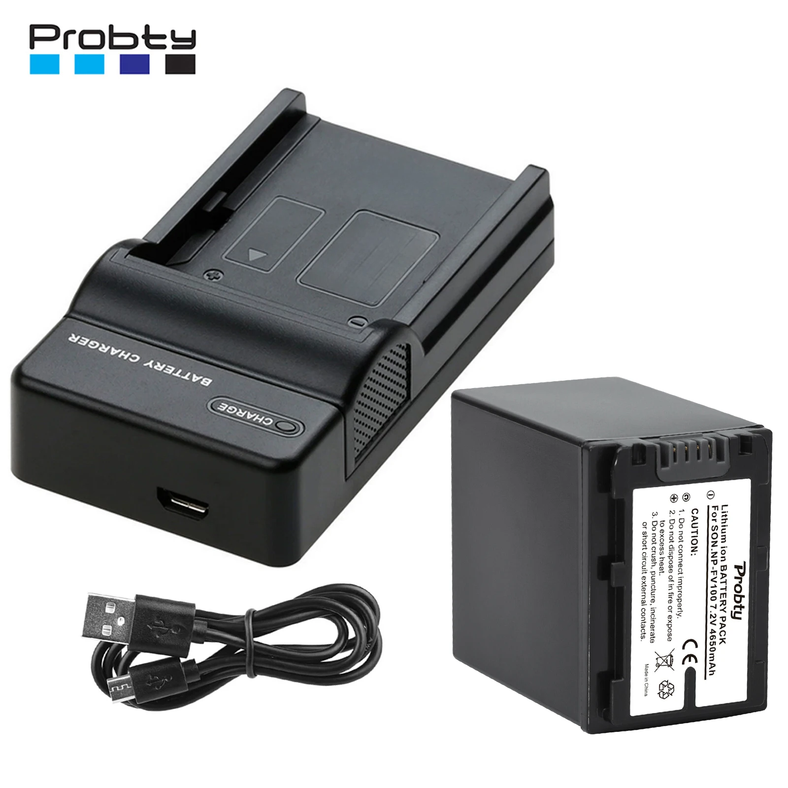 4650mAh NP-FV100 NP FV100 Battery + USB Charger for Sony DCR-DVD103 XR100 for Sony HDR-XR550/E HDR-XR350E HDR-XR150E