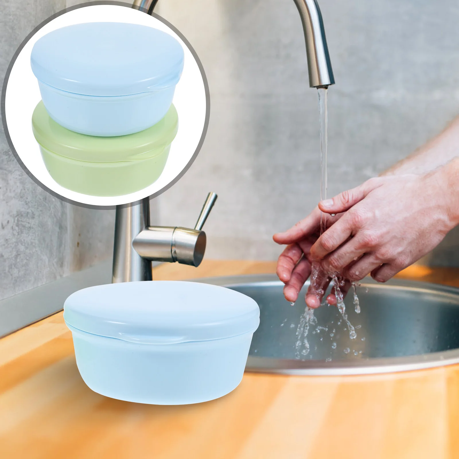 

2 Pcs Travel Soap Box Portable Leakproof Storage Container Green Blue Compact LightweightSoap Dishes Holder Bathroom Soap Box