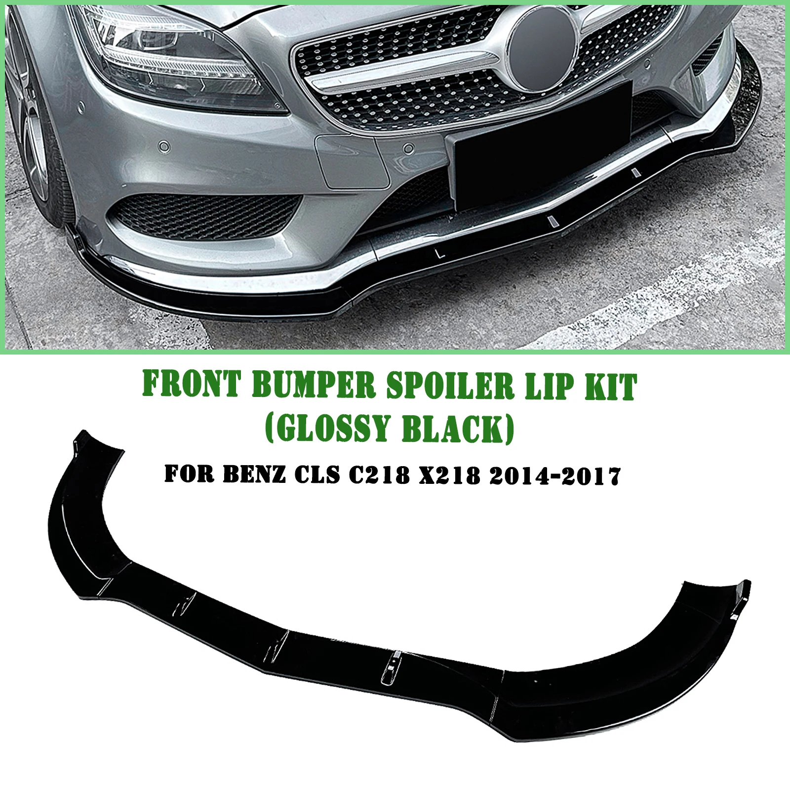 Car Lip Trim Splitter Front Bumper Trim Spoiler For Mercedes Benz CLS Class C218 X218 CLS63 AMG S 2014-2017