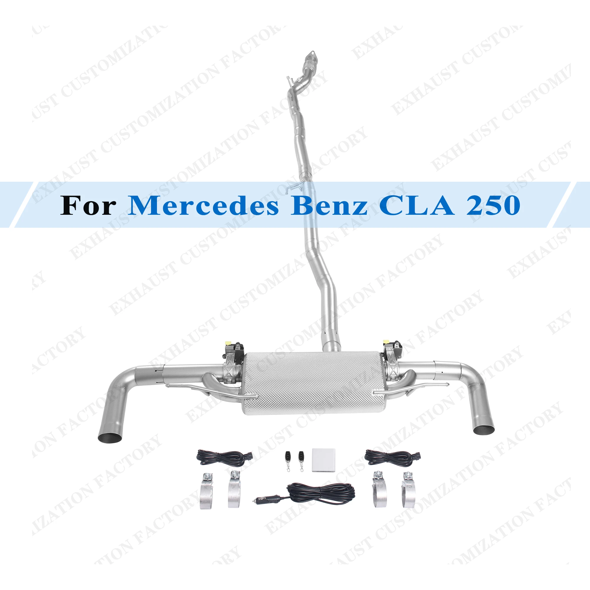 Performance Exhaust Systerm for 2018-2020 Mercedes Benz CLA 250 1.6T 2.0T Muffler with Heat Shield Wrap Remote Contorl