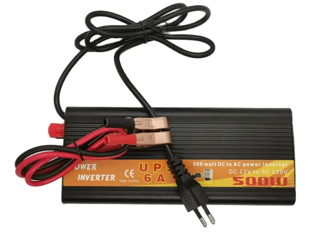 UPS Backup 500W Power Inverter DC 12V To AC 220V 50HZ Modified Wave Inverter with Battery Charger for Home Car