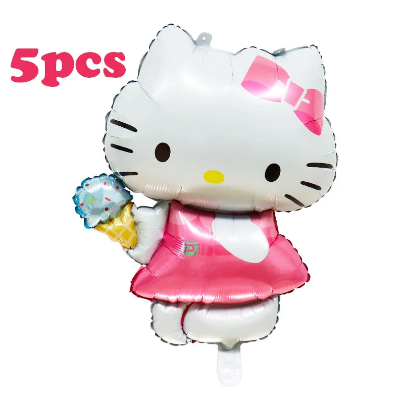 5Pcs Cartoon Hello Kitty Foil Balloon decorazione della festa di compleanno della ragazza palloncino in pellicola di alluminio palloncino giocattolo