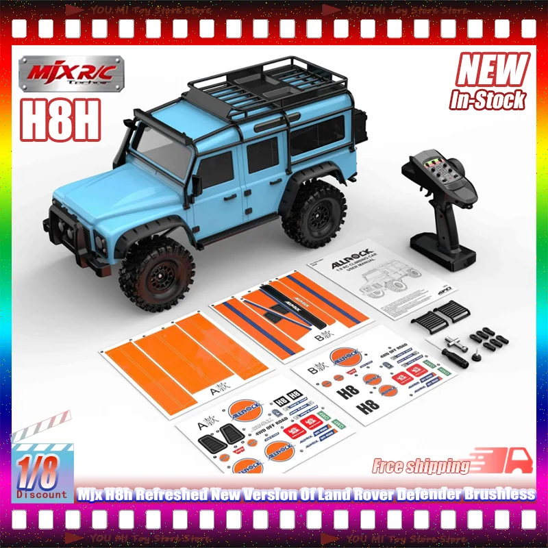 

Mjx 1:8 H8h Refreshed New Version Of Land Rover Defender Brushless 3s Off-Road Differential Lock Remote Climbing Model Car Toys