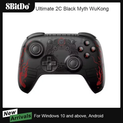 Controlador inalámbrico/con cable 8BitDo Ultimate 2C para Windows 10/11 Gamepad Black Myth WuKong con Joystick de efecto Hall para Android