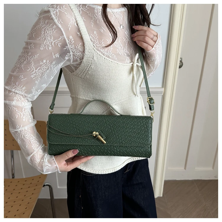 Bolso de Hombro Elegante con Textura Tejida, Estilo , Bolso de Mano para Cena, Bolso Cruzado para Mujer, Estilo Casua...