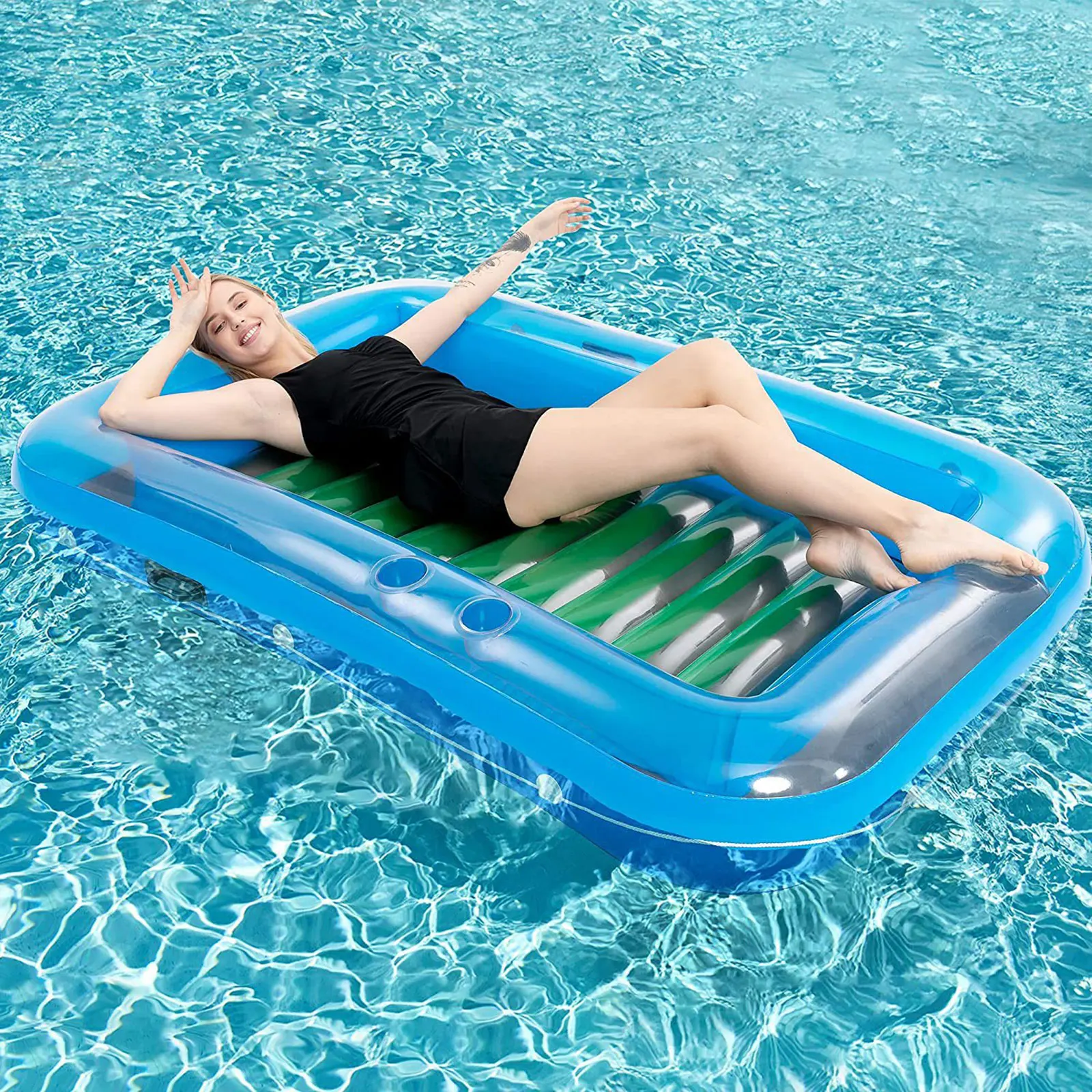 Inflatable Float Chair Float Bed Float Sofa Accessories Beach Playing Swimming Water Hammock Swim Float Row Water Lounger Chair