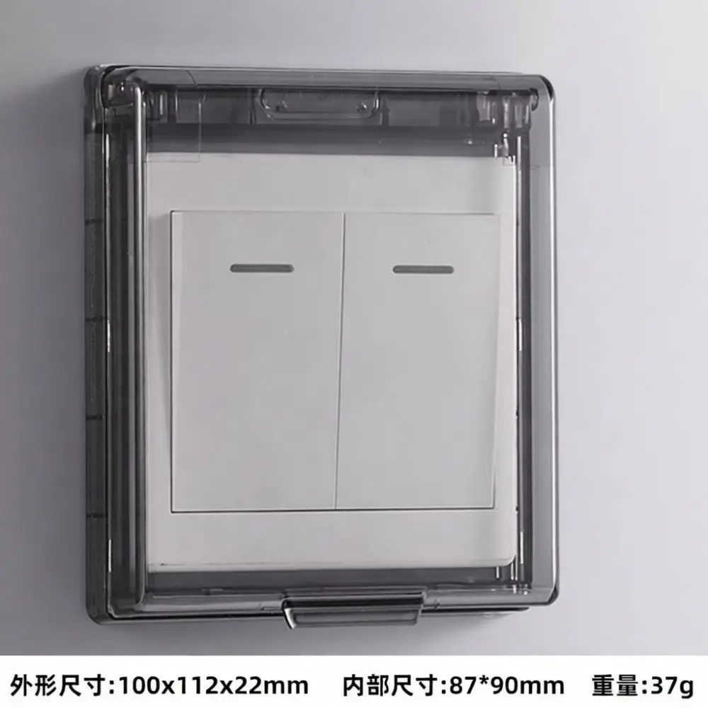 Bathroom Switch Waterproof Case 86 Panel Protector Transparent Splash Proof Box Kitchen Outlet Cover Self Adhesive Shield