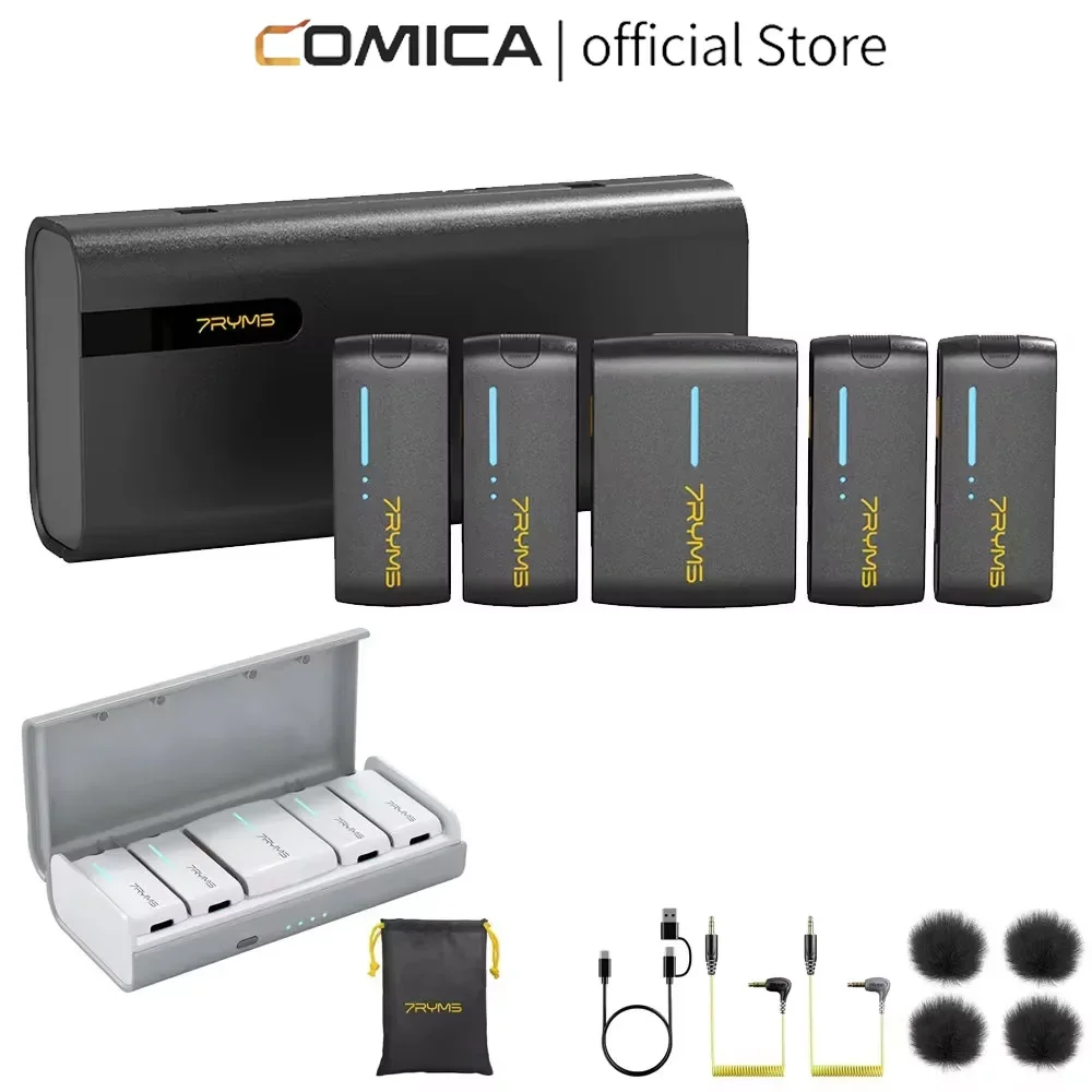 7RYMS IRay DW40 Four-channel Lavalier Wireless Microphone 4 Audio Tracks Individual Output Noise Cancellation Lapel Microphone