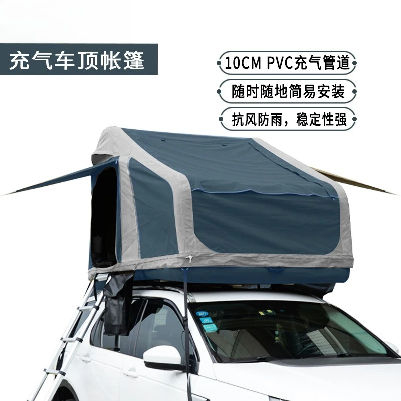 Cross-border roof inflatable tent camping vehicle equipment portable rainproof army green tent outdoor camping