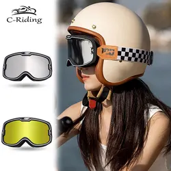 Motorrad brille Erwachsene Motorrad Biker Brille für die Männer Frauen Motor Helm Sonnenbrille Vintage für Outdoor-Brille