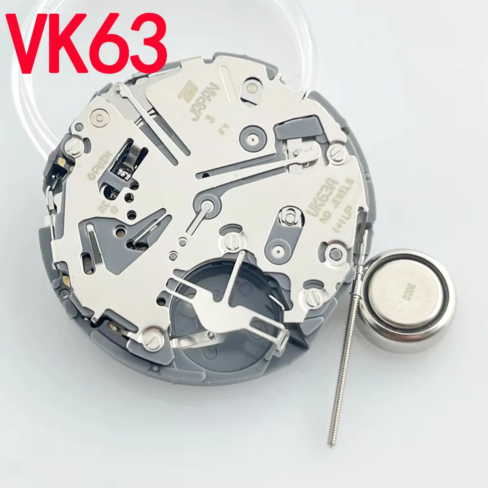 VK63 VK63A Quartz Movement Chronograph 24 Hours Replace for Watch Single Calendar