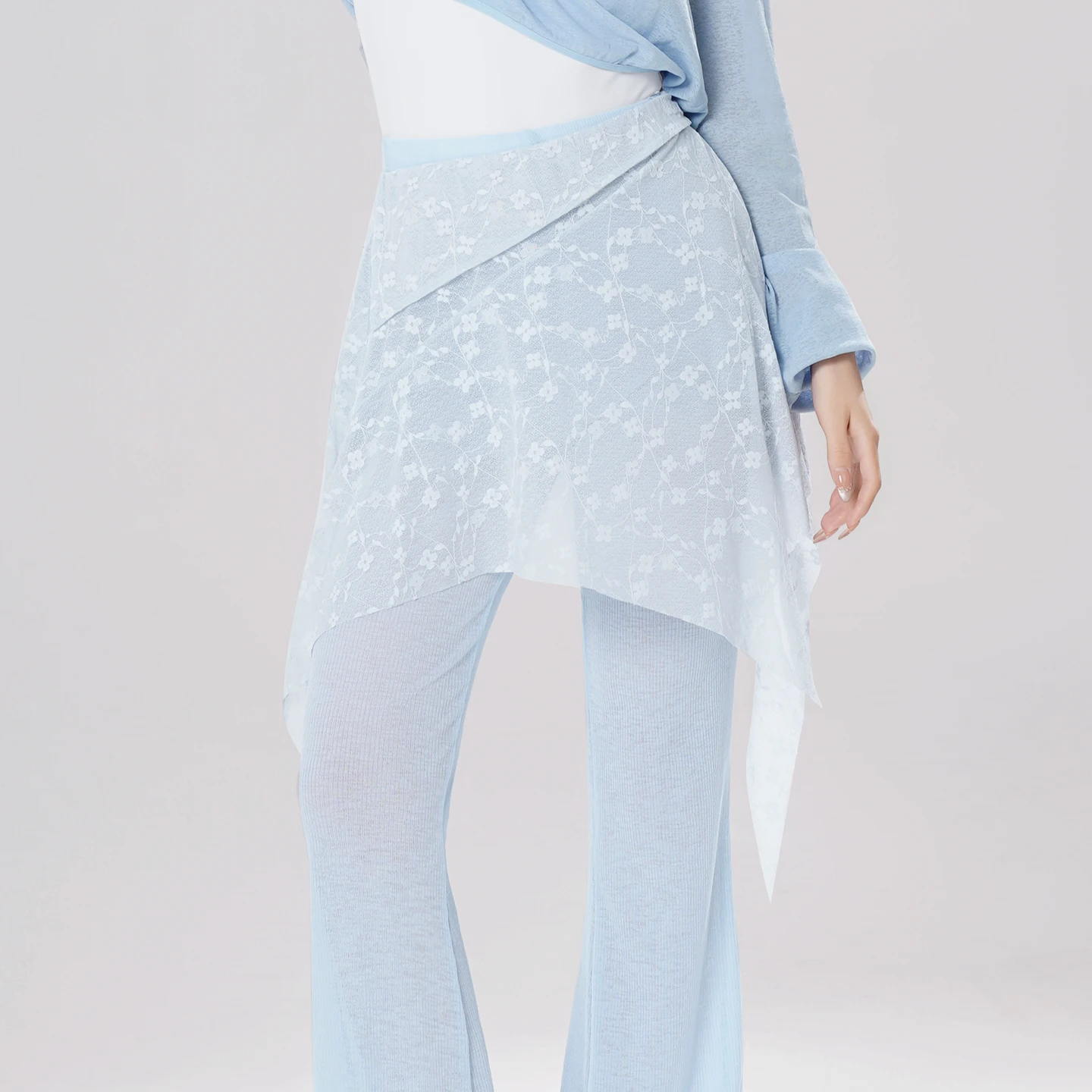 

Women Ballet Skirt Irregular Lace Skirts Adult Girls Ballerina Dancing Skirts Rolled-edge Half Skirt