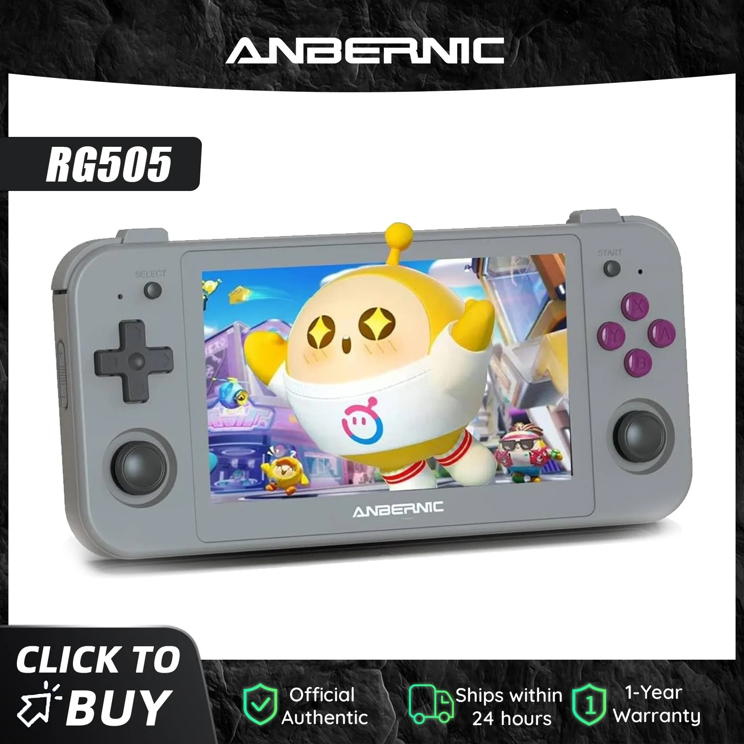 Console de jeu portable ANBERNIC RG505, nouveau système Android 12, processeur Unisoc Tiger T618, écran OLED de 4,95 pouces avec joystick Hall, mise à jour OTA