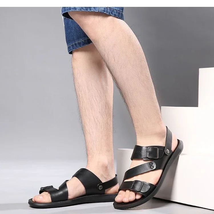 Bequeme Herren-Sandalen mit weicher Sohle, rutschfest, verschleißfest, verstellbare Schnalle, atmungsaktiv, lässige Slip-On-Schuhe-HX2024 – Detail 7