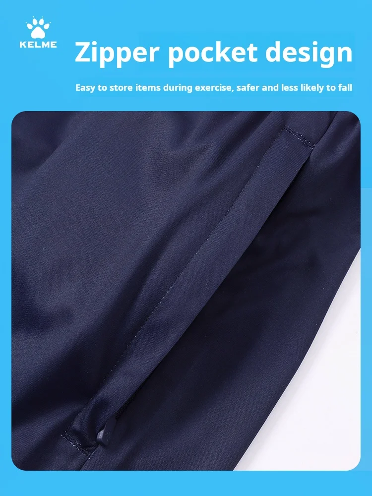 Kelme Men's Sports Cropped Pants Knitted Breathable Shorts Football Training Pants Fitness Outdoor Running Shorts