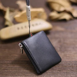 Earphone Storage Bag Genuine Leather Data Cable Organizer Bag Small Tech Gadgets Portable Case Cable Charger U Disk Coin Purse