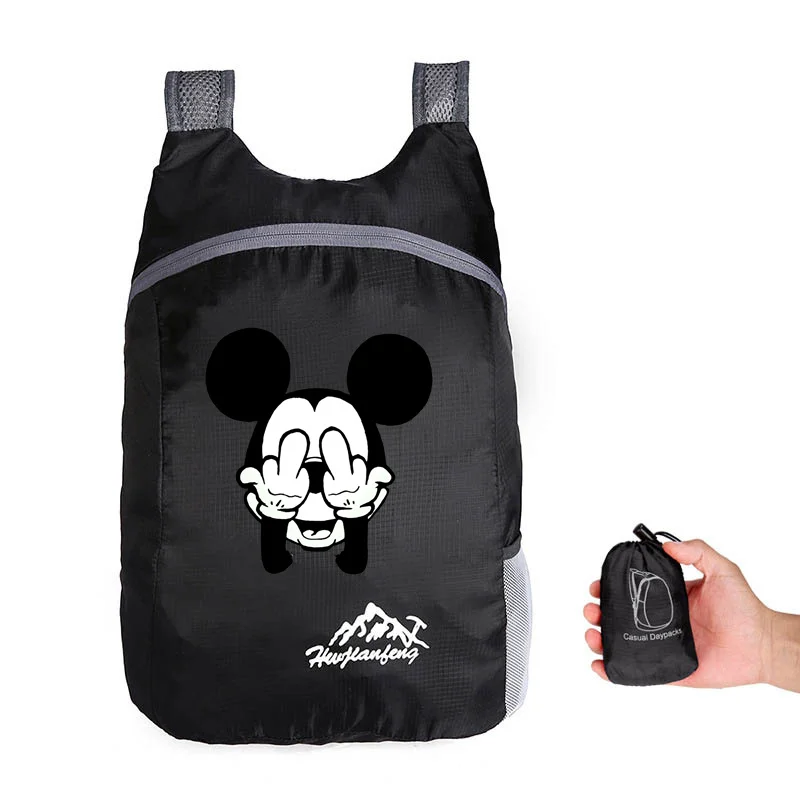 Disney Mickey Minnie Mouse Portable Backpack Outdoor Hiking Bag Lightweight  Waterproof Folding Ultralight Bag for Women Men