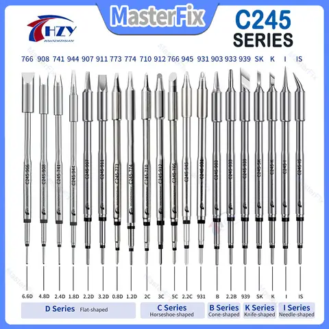 New Arrivals HZY C245 Soldering Iron Tips 773/774/710/912/766/931 Universal T245 Handle for Soldering Station Phone Repair Tools