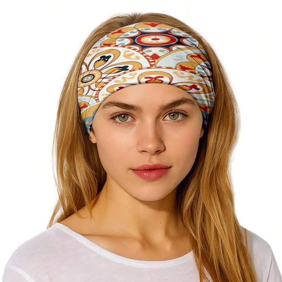 

Printed Multi-Functional Headband For Women And Men, Elastic Sports Yoga Hiking Cycling Outdoor Daily Use