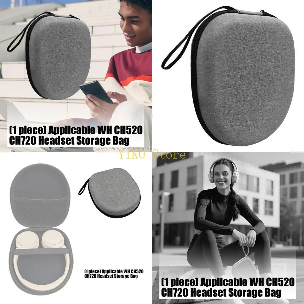 

K32C Пыленепроницаемый дорожный чехол для наушников для WHCH520 WHCH720 Сумка для наушников Встроенная мягкая внутренняя часть с