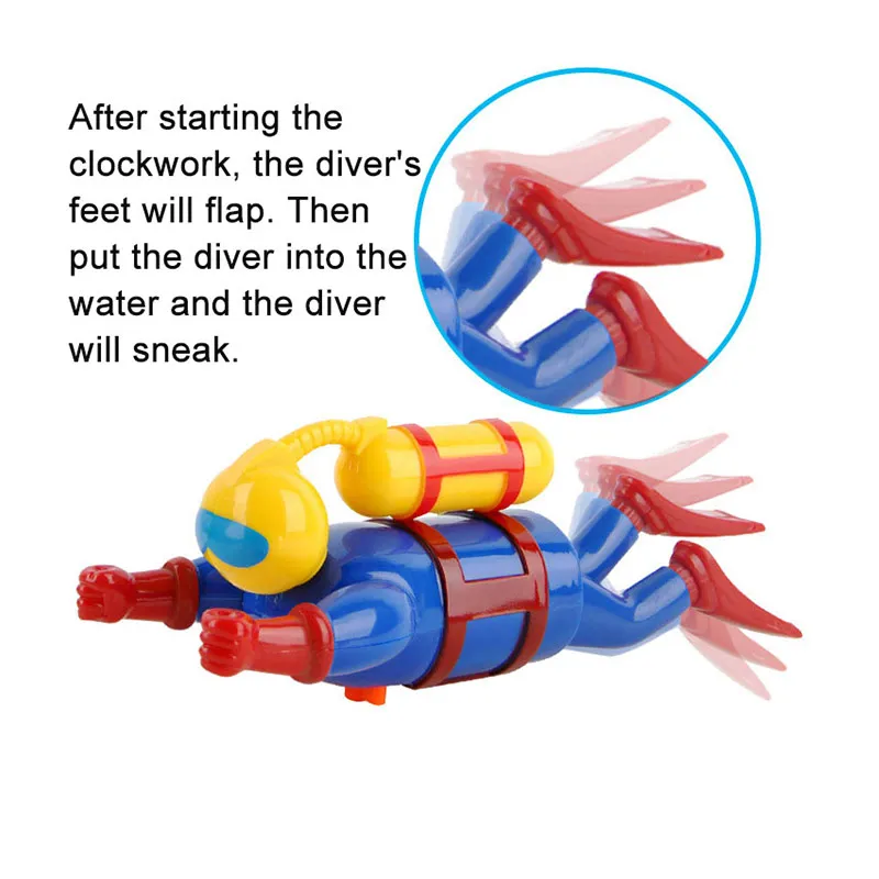 Novità Funny Divers Doll Clockwork Toys Baby Bath nuoto Toys simulazione Diver Infant Kids Bath Shower Games Kids Best Gifts