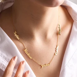 Benutzerdefinierte Mehrere Name Halskette Familie Mitglieder Typenschild Anhänger Personalisierte Schmuck Edelstahl Handgemachte Choker Mom Geschenke