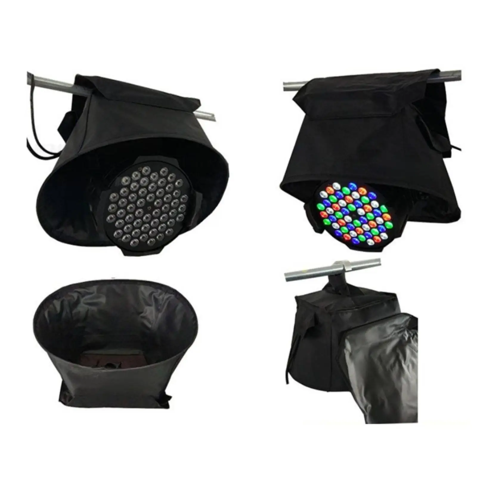 Stage Lighting Fixture Rain Hood Fitted Black Guard Cover for Moving Head Light Dust Water Shield with Tie Downs