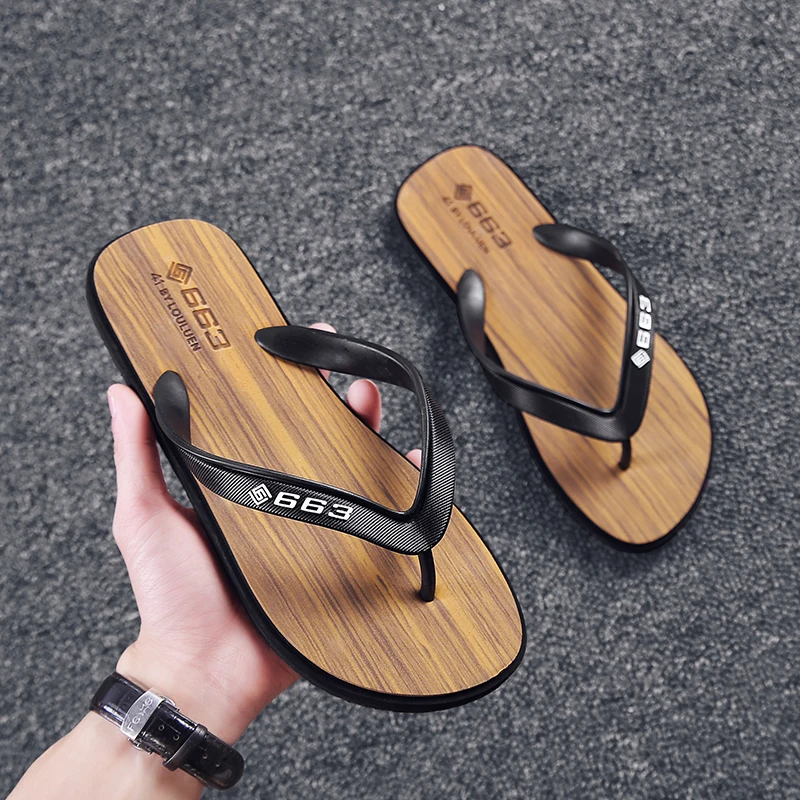 

Men's Flip Flops Summer Non-Slip Man Slippers Fashion Lightweight Beach Sandals Indoor Home Bathroom Slides Outdoor Wading Shoes