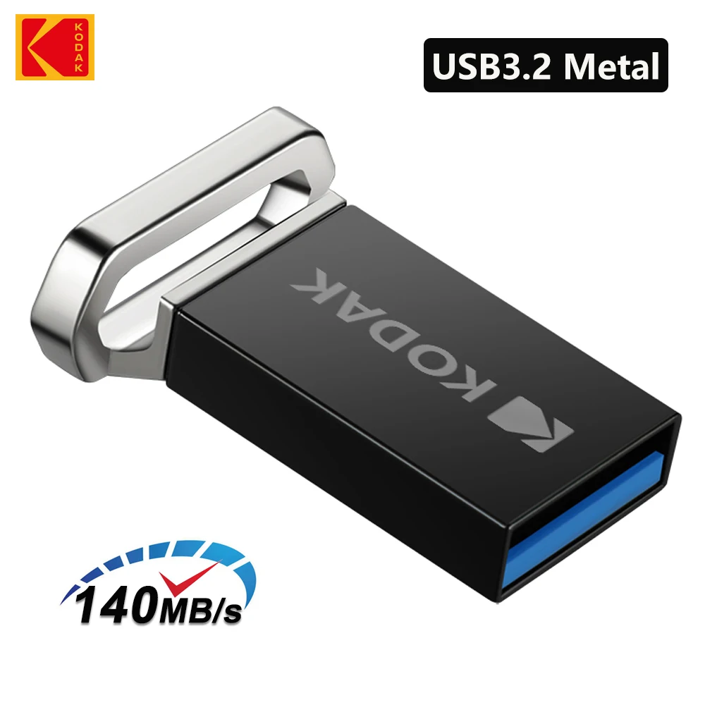 KODAK USB3.2 Flash Drive 32GB 64GB 128GB K113 Metal Pendrive High Speed 140MB/s MINI Key Pen Drives for Car Laptop Desktop