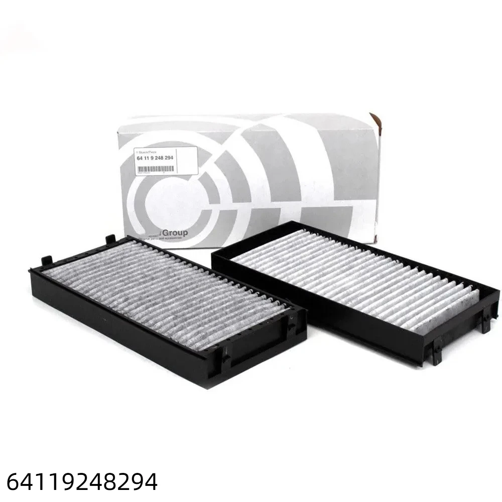 2Pcs 64119248294 Cabin Air Filter For BMW E70 X5 E71 X6 F01 F02 F07 F10 Activated Carbon ABS Original 64319945586