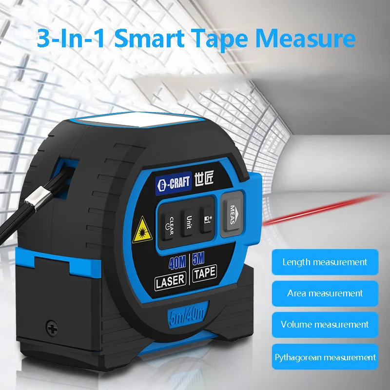 Laser Tape Measure Three In One Infrared Rangefinder Electronic Measuring Ruler Intelligent Digital Tape Measure