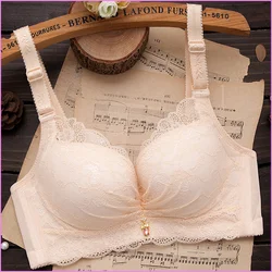 Fashionable Sexy Non-magnetic Underwear, Women Gathered Without Steel Ring, Thickened Bra, Adjusted Side Breast, Thin Student