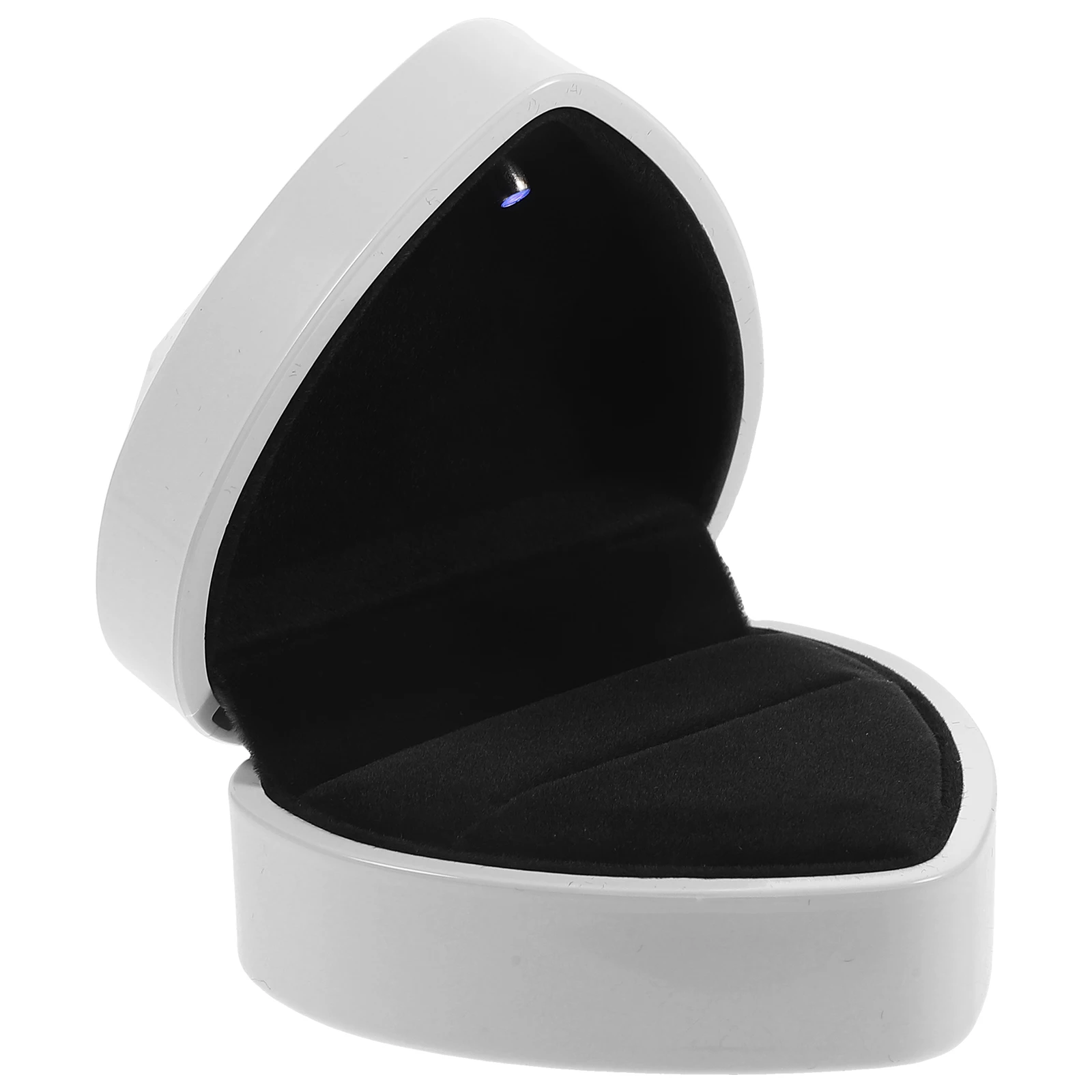 

Heart-shaped LED Light Display Box Wedding Ring Boxes for Ceremony Holder Jewelry Abs